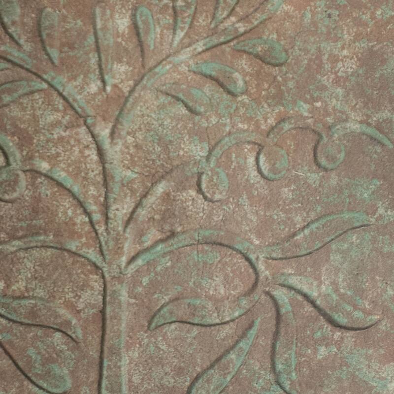 Ivy and Sage Metal Bird Bath - Rustic Patina - 12.25 in