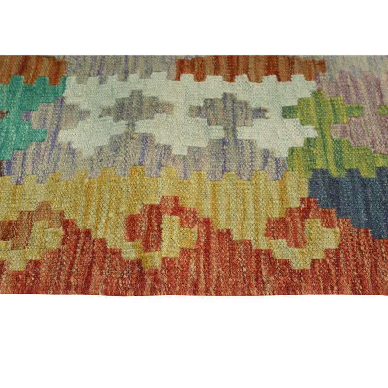 Flatweave Margot Rust/Purple Runner - 2'8" x 9'9"
