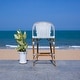 preview thumbnail 15 of 68, SAFAVIEH California Outdoor Bistro 26-inch Counter Stool with Arms - 23" W x 26" D x 43" H