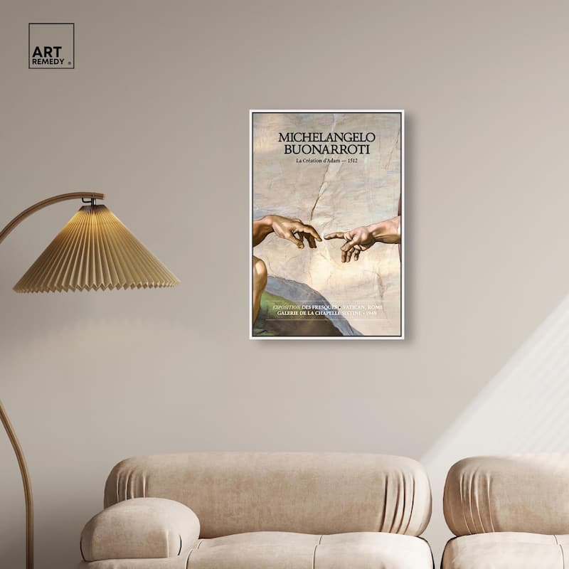 Touching Fingers Canvas by Art Remedy