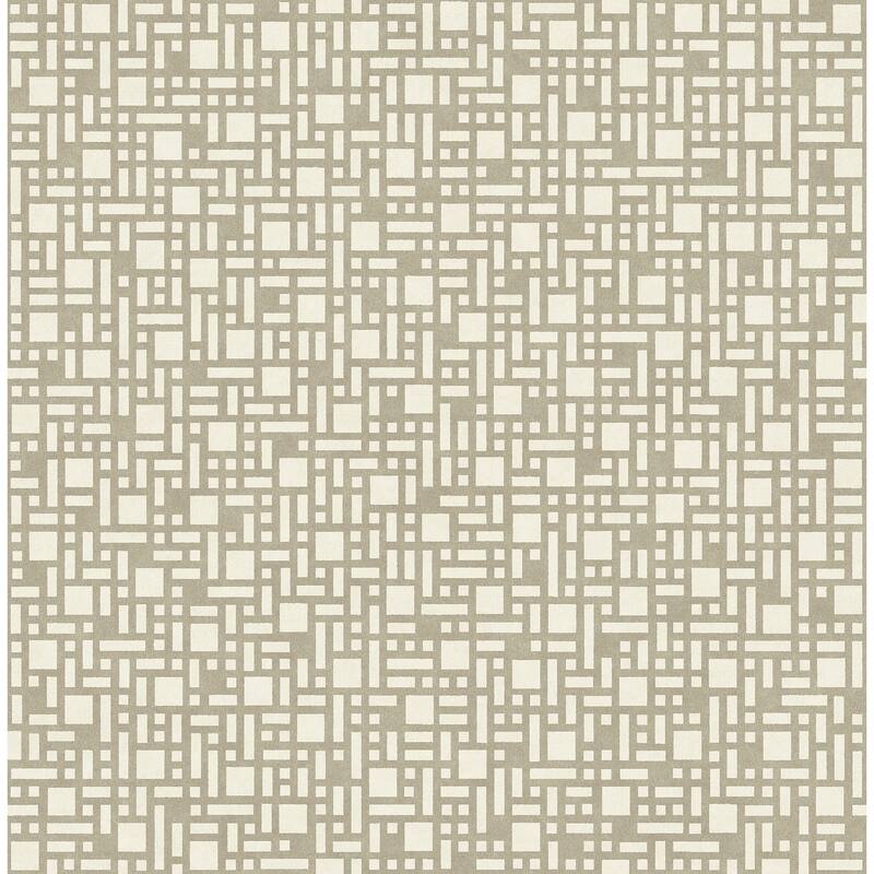 A-Street Prints Bento Taupe Geometric Wallpaper
