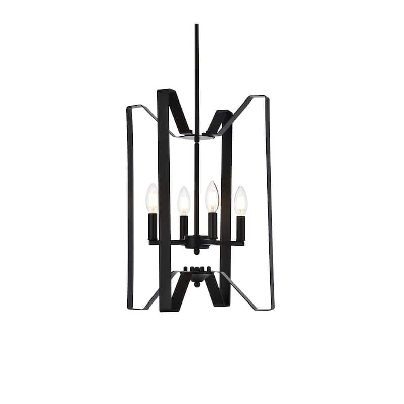 Hugo 4 Light Pendant in black - 14 Inch