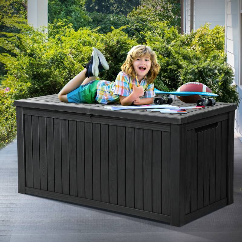 Moasis 180 Gallon Water Resistant Resin Lockable Deck Box