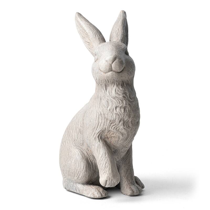 Glitzhome MGO Cute Sitting Bunny Hugging Mom and Baby Rabbit Garden Statue Indoor Outdoor Decoration