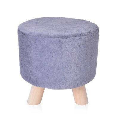 Shop LC Vanity Soft Furry Ottoman Home Office Decor Faux Stool - High 28x D28cm (11 x 11inch)