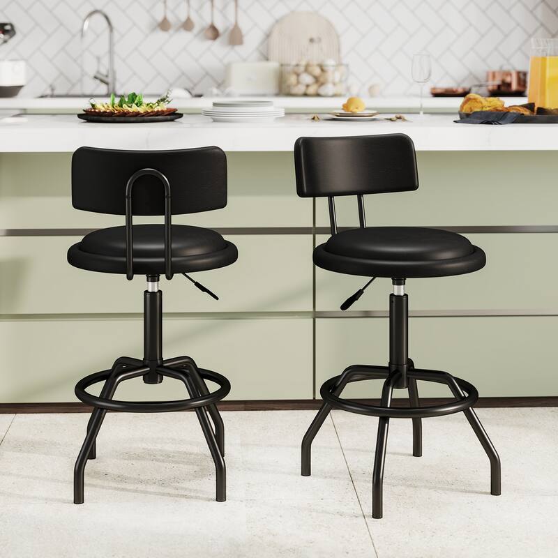 360° Swivel Counter Height Barstool with Padded Seat and Back