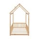 preview thumbnail 3 of 13, Natural Twin House Bed With Guardrails and Slats