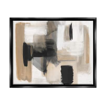 Stupell Tan & Black Collage Framed Floater Canvas Wall Art Design by Stella Chang