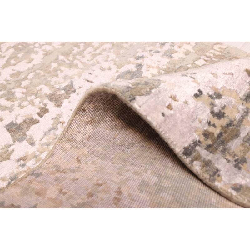 ECARPETGALLERY Hand-knotted Legacy Grey Silk, Wool Rug - 2'5 x 10'3