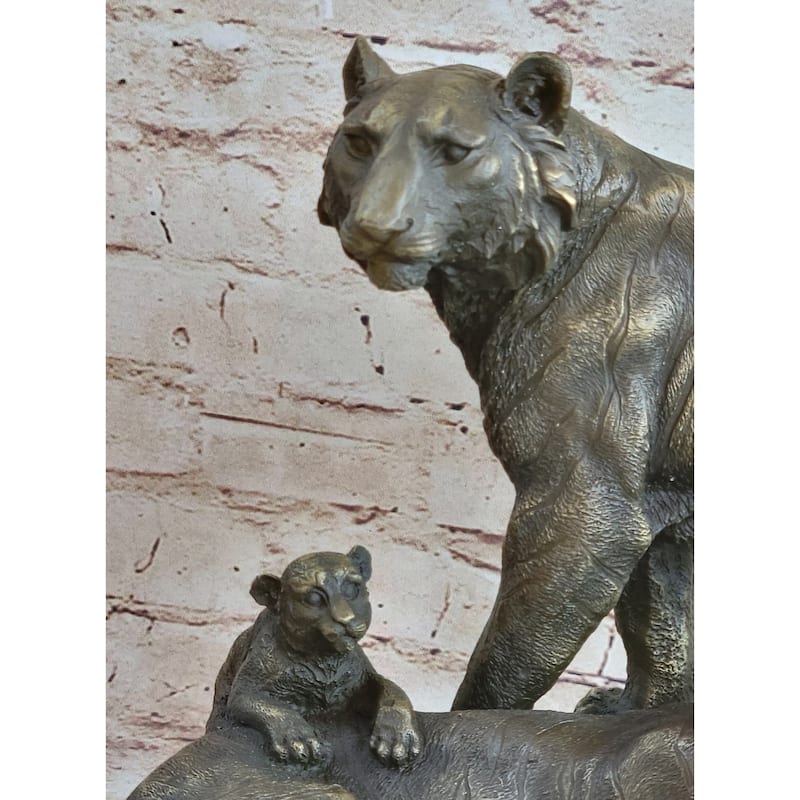 Hot Cast Bronze Tiger Family Statue Sculpture Decor Wildlife Art