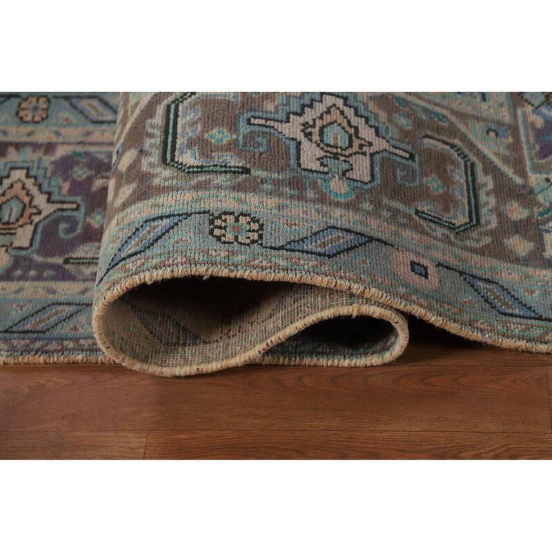 Light Pink Medallion Tabriz Persian Area Rug Handmade Wool Carpet - 9'9"x 12'8"