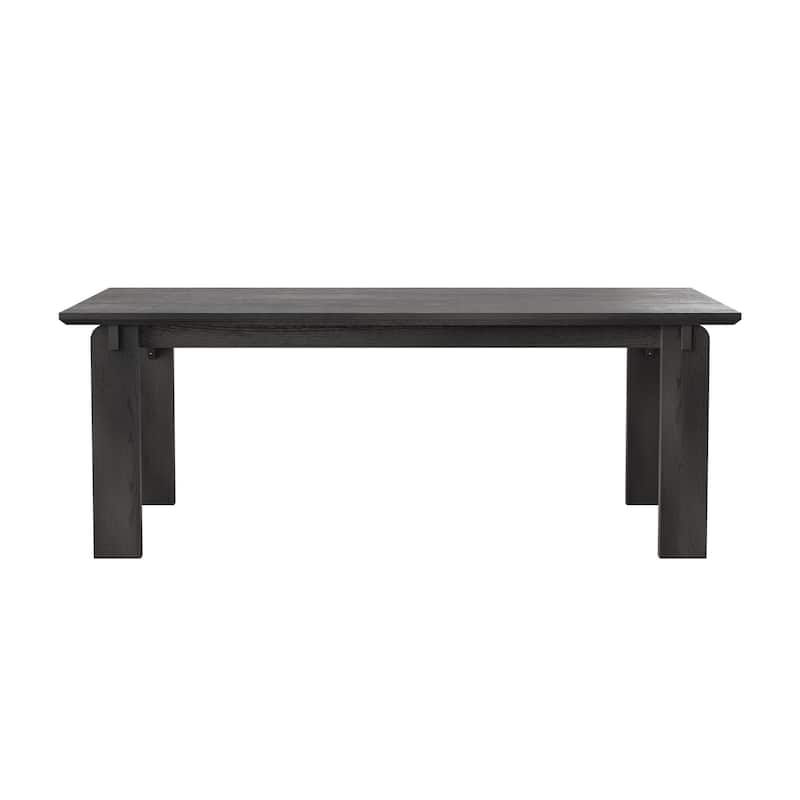 84 Inch Solid Wood Dining Table, Black Walnut Table, Large Rectangular Kitchen Table for 6-8 People Room Table