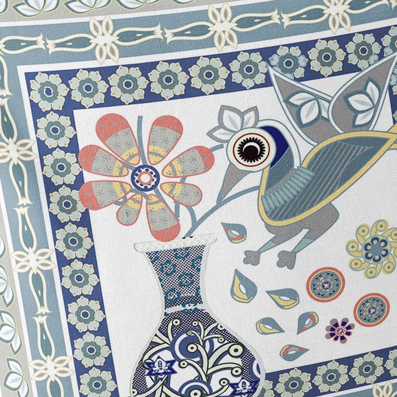 HomeRoots Set of Two 16" X 16" Beige and Green Peacock Blown Seam Floral Indoor Outdoor Throw Pillow - 16.00' X '16.00' X '5.00