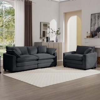 Modern Living Room Sofa Set - Two-Piece Set with Single Seat and 3 ...