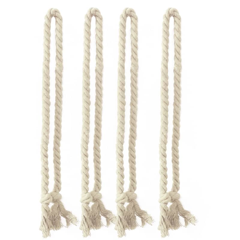 4pcs Curtain Holdback 37" Tieback Drapery Decor Rope Curtain Holders - Beige - 0.4" x 37"