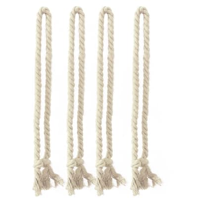 4pcs Curtain Holdback 37" Tieback Drapery Decor Rope Curtain Holders - Beige - 0.4" x 37"