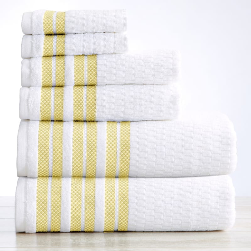 Luxurious Cotton Textured & Detailed Stripes Towel Set