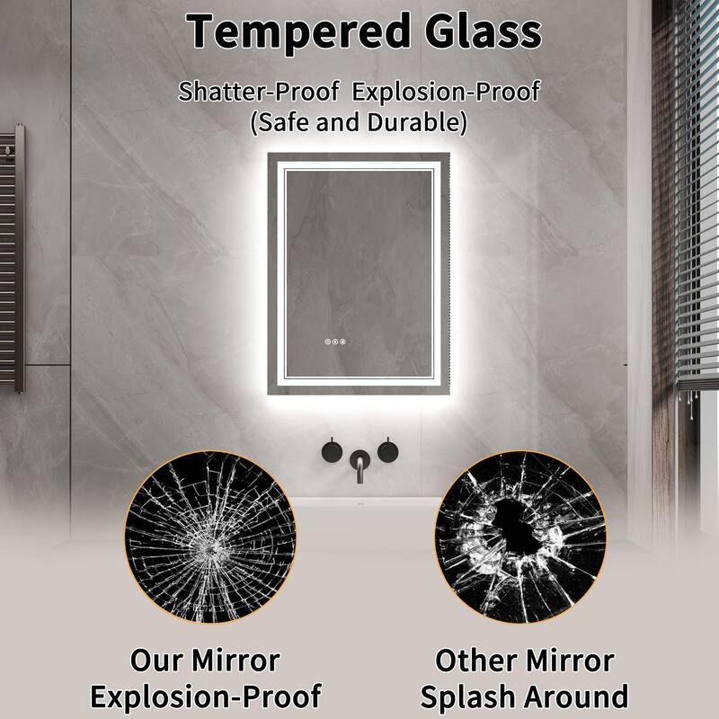 Modland Small Size LED Bathroom Mirror Back & Front Lighted Anti-Fog