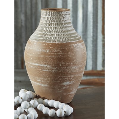 Signature Design by Ashley Reclove Distressed White Vase
