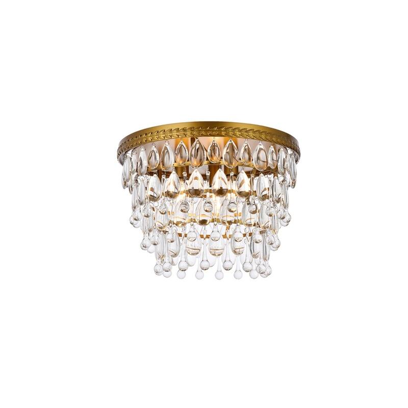 Sylvia Crystal/ Metal Tiered Flush Mount - 15 Inch