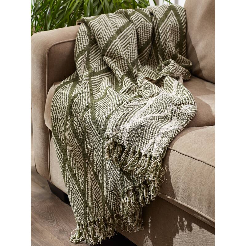 DII Natural Tone Multi Diamond Throw