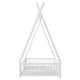 preview thumbnail 36 of 38, Metal House Platform Bed with Triangle Structure and Guardrail