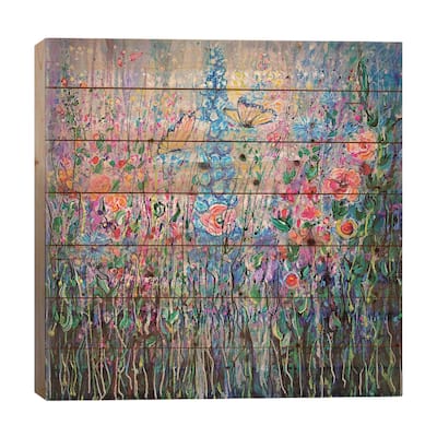 Wildflowers Print On Wood by OLena Art - Multi-Color