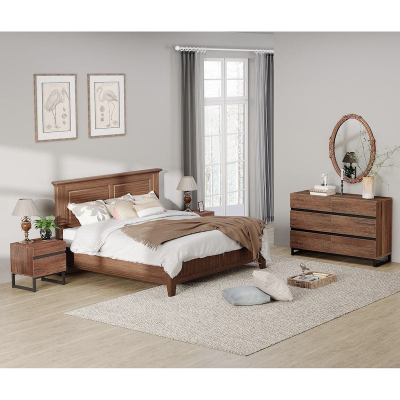 3-Piece Bedroom Furniture Set,Dresser &Chest With 6 Drawers,2 Nightstand For Bedroom, Bedroom Furniture Set