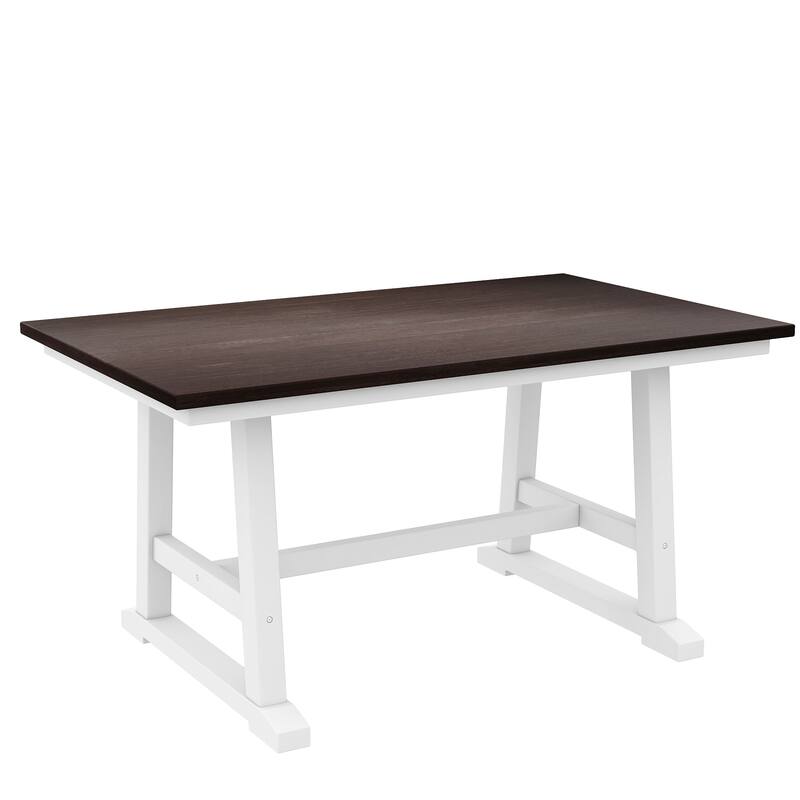 6-Piece Dining Table Set with Sturdy Rubberwood and Multifunctional Chairs and Bench for Family Meals