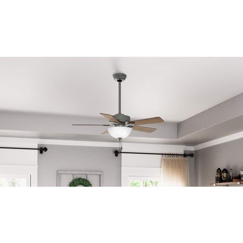 Hunter 44" Swanson Ceiling Fan with LED Bowl Light Kit and Pull Chains - Traditional, Transitional