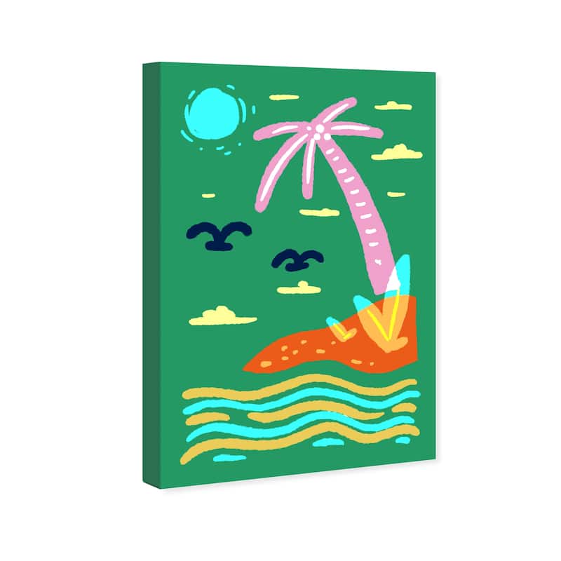 Wynwood Studio Canvas Nautical and Coastal Islands Edge Verde Green and Tropical Wall Art Canvas Print