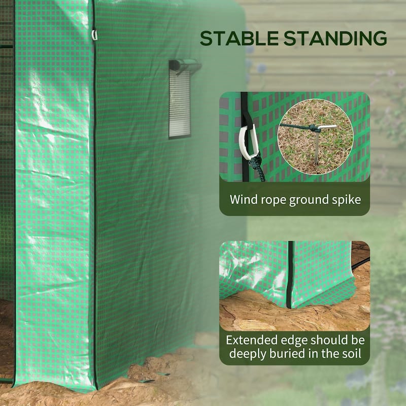 Outsunny 4.6' x 4.7' Portable Greenhouse, Water/UV Resistant Walk-In Small Outdoor Greenhouse