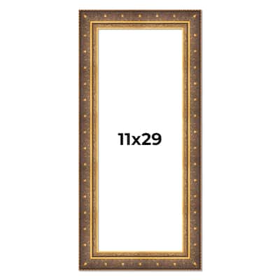 11x29 Frame Gold Real Wood Picture Frame