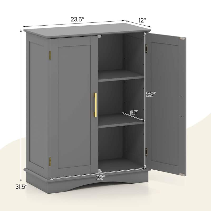 Costway Floor Storage Cabinet Modern Storage Organizer with Adjustable - See Details
