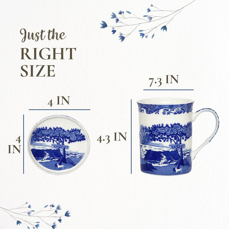 Spode Blue Italian Mug and Coaster Set