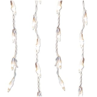 Twinkle Icicle Mini Christmas Lights - Clear - 8.5' White Wire - 300ct