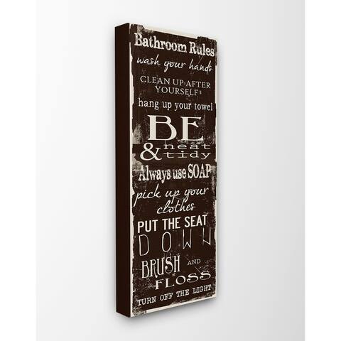 Stupell Industries Bathroom Rules Chocolate White Wall Art - Brown