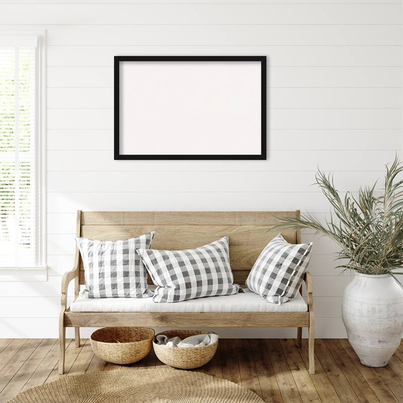 Avon Black Narrow Framed White Corkboard Bulletin Board, Organization Board, Pin Board