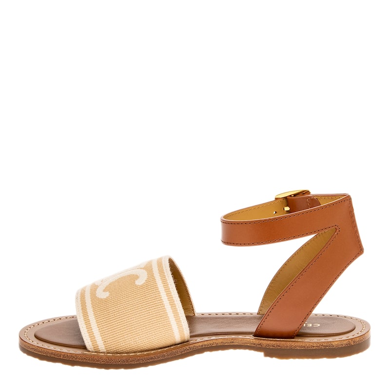 Celine Lympia Sandals in Triomphe Jacquard Canvas
