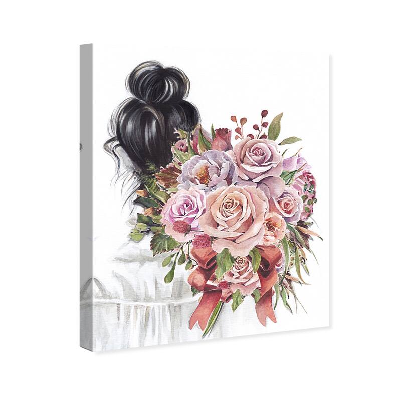 Wynwood Studio Canvas Floral and Botanical Doll Memories - Floral mood Pink and Modern & Contemporary Wall Art Canvas Print