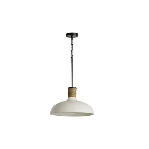 Industrial white ceramic dome pendant light farmhouse soft lighting