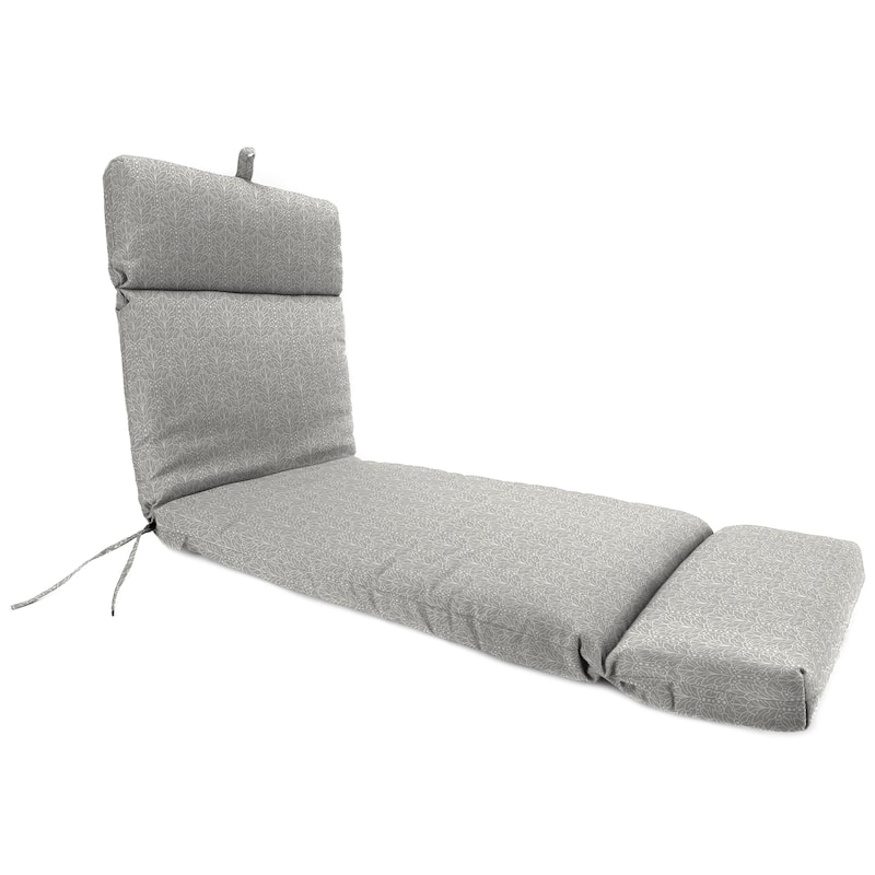 72" x 22" Outdoor Chaise Lounge Cushion with Ties and Loop - 72'' L x 22'' W x 3.5'' H - Gray