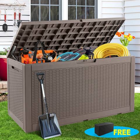 Outdoor Storage Cabinet, Durable Deck Box with Cover