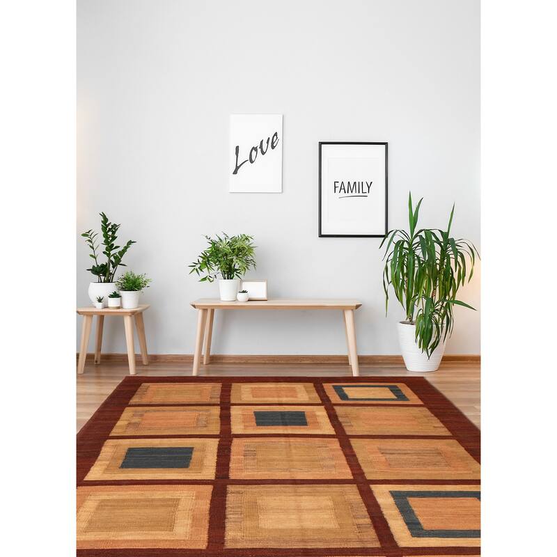 ECARPETGALLERY Flat-Weave Ankara FW Tan Wool Kilim - 6'2 x 12'2