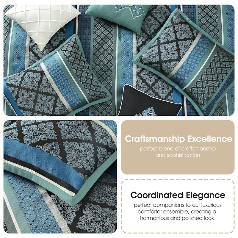 Nanshing Jensen 7 Piece Jacquard Geometric Comforter Set
