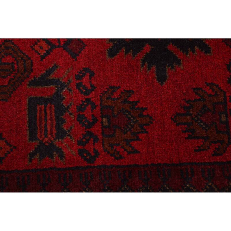 ECARPETGALLERY Hand-knotted Finest Khal Mohammadi Red Wool Rug - 2'9 x 9'5