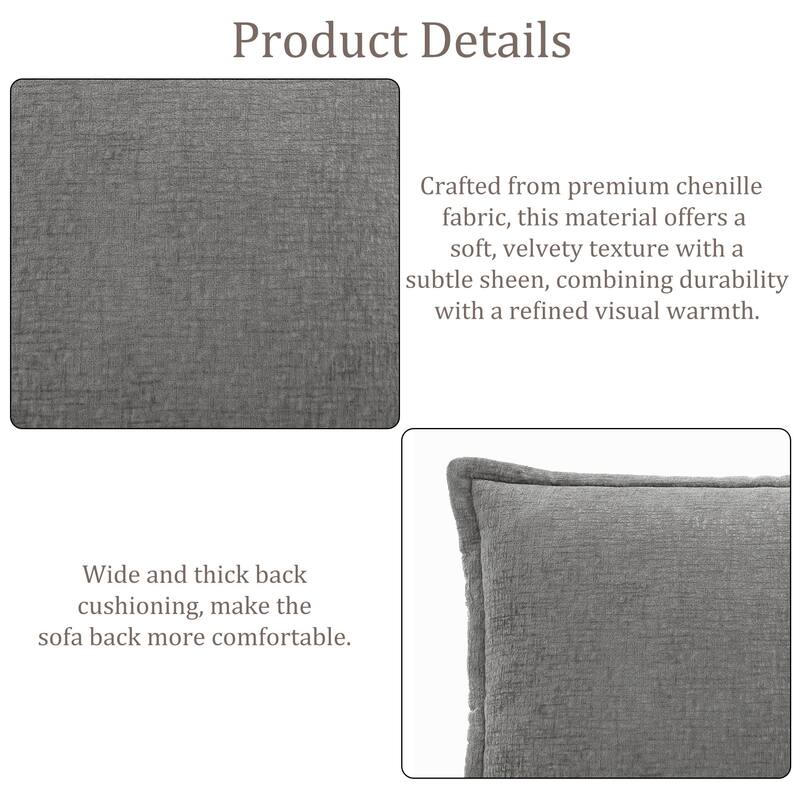 32"W Chenille Upholstered No Assembly Armless Accent Chair