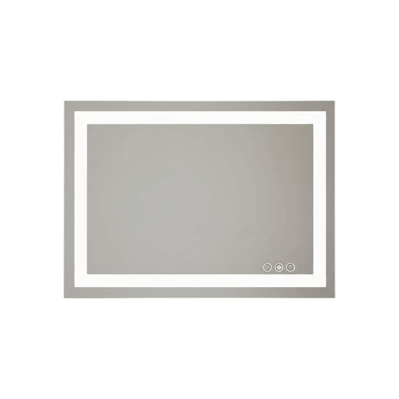 HomeRoots 24" Clear Lighted Frameless Bathroom Vanity Mirror - 32.00 in. x 24.00 in. x 1.20 in.