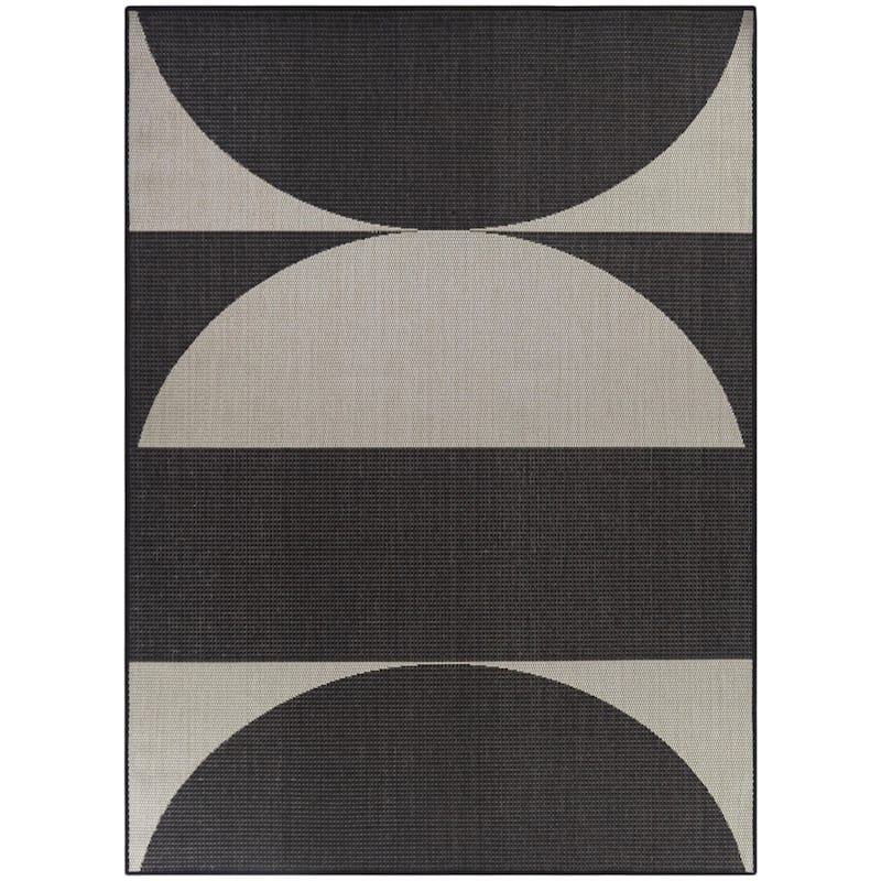 Cabrera Recycled Geometric Indoor/Outdoor Area Rug - 5'3" x 7' - Charcoal
