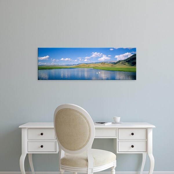 Easy Art Prints Panoramic Images's 'Two swans in a pond, National Elk Refuge, Jackson, Wyoming, USA' Canvas Art